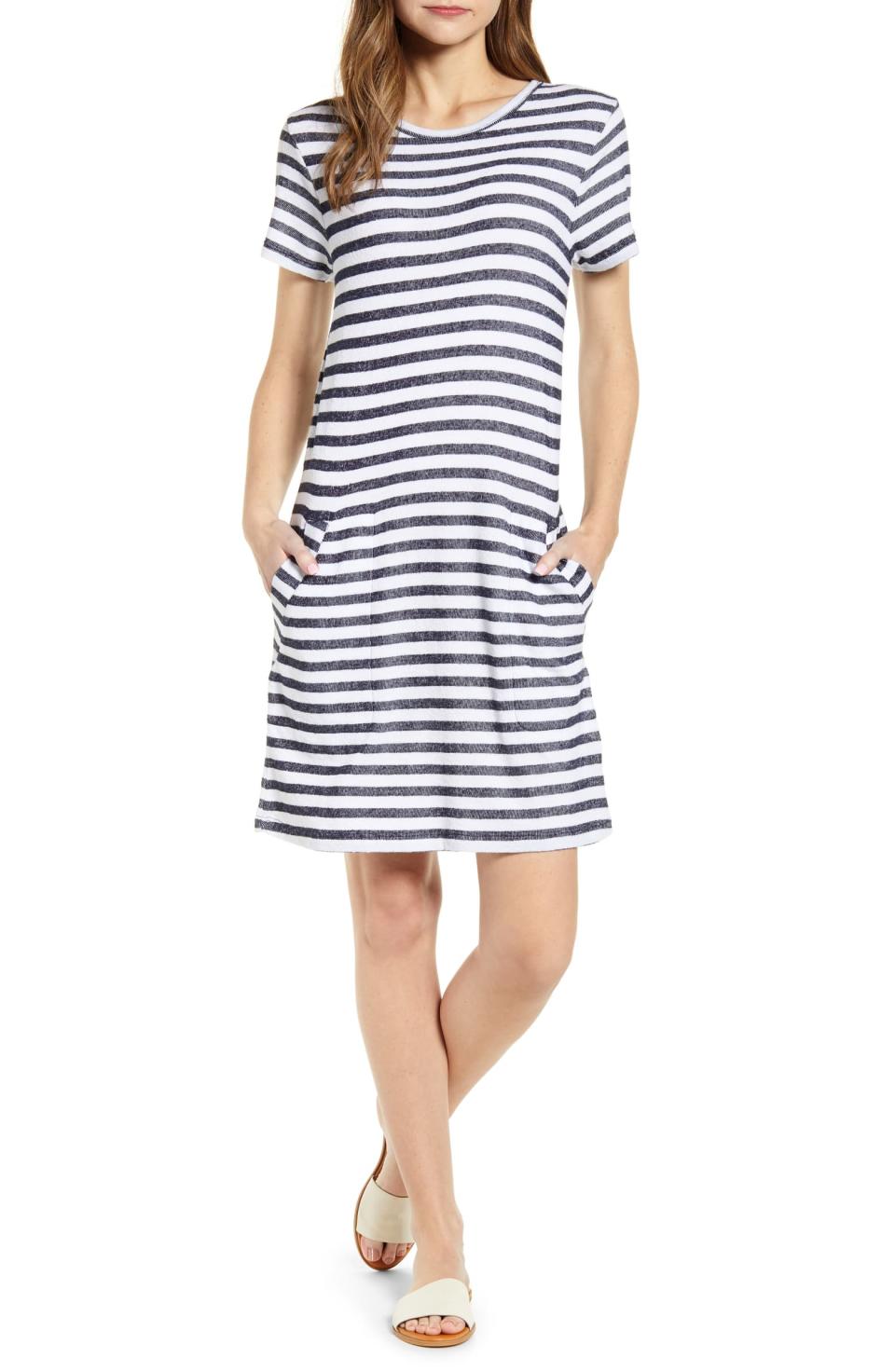 Caslon Stripe T-Shirt Dress. Image via Nordstrom.