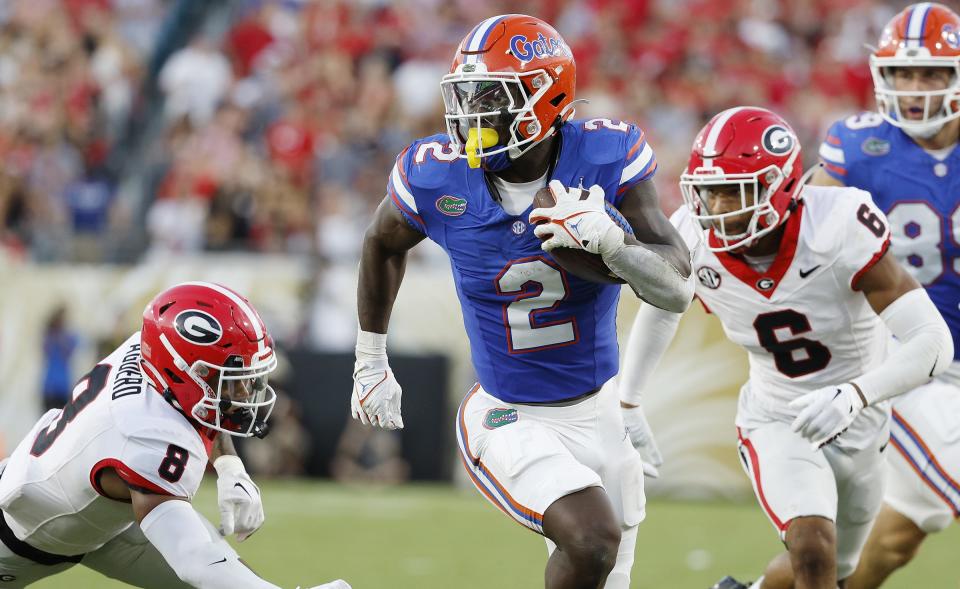 <span>The 5-foot-11, 200-pound junior has been the Gators’ primary workhorse in the backfield this season, totaling 94 carries for 520 yards and four touchdowns. He also has 20 receptions for 142 yards and another score.</span>