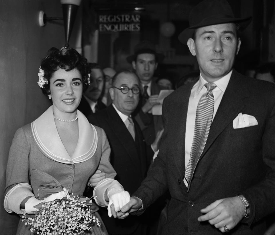 American actress Elizabeth Taylor with Michael Wilding just after their wedding.