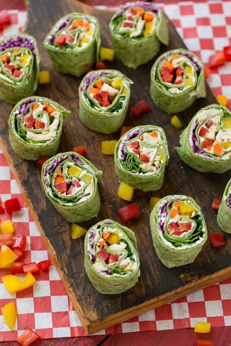 Rainbow Veggie Pinwheels