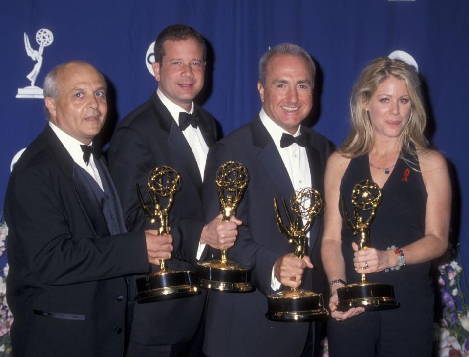 <p>Legendary <em>Saturday Night Live </em>producer Lorne Michaels poses alongside Ken Among, Michael Shoemaker, and Marci Klein. </p>