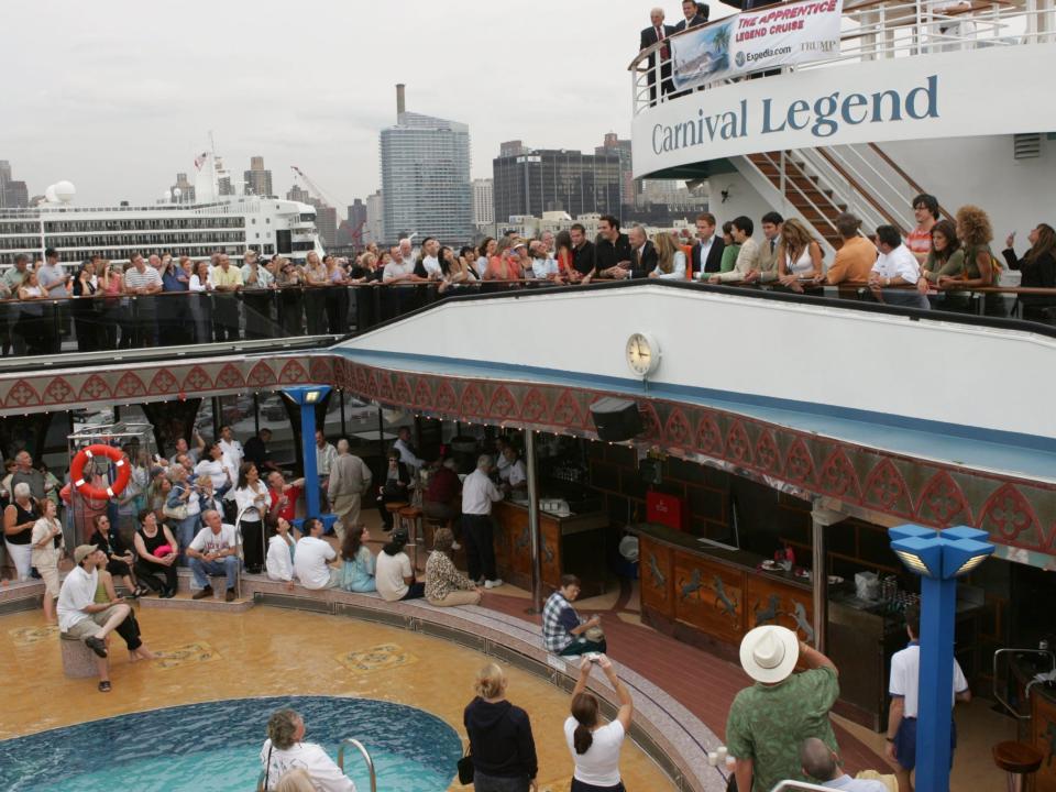 Donald Trump speaking on the Carnival Legend