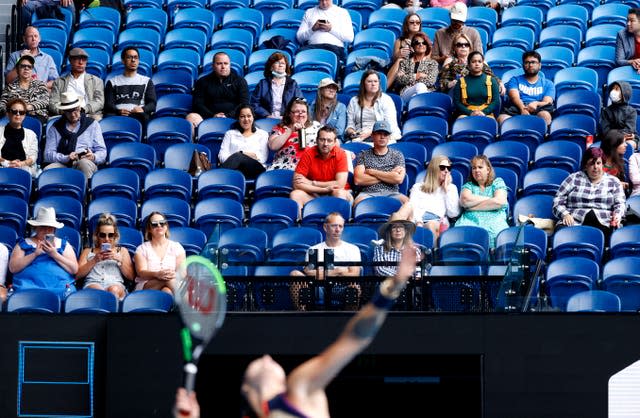Fans will no longer be allowed in the Australian Open for the next five days 