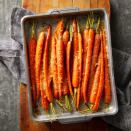 <p>Roasting carrots in the oven brings out their inherent sweetness, while Parmesan and garlic give this easy side dish a flavorful savory accent. <a href="https://www.eatingwell.com/recipe/263351/garlic-parmesan-roasted-carrots/" rel="nofollow noopener" target="_blank" data-ylk="slk:View Recipe;elm:context_link;itc:0;sec:content-canvas" class="link ">View Recipe</a></p>