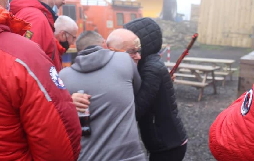 The moment Harry Harvey is reunited with his two children, Naomi and Phil (Picture: Reach)