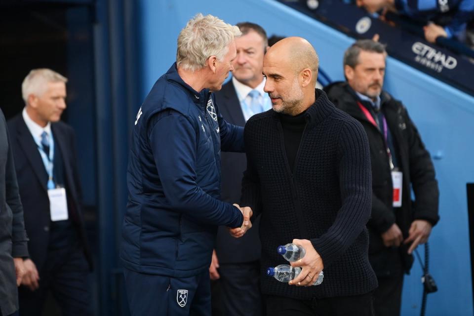 David Moyes has a poor record against Pep Guardiola (Getty Images)