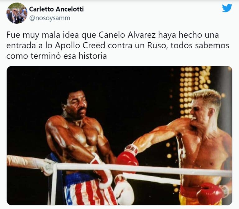 Los usuarios en las redes criticaron a Canelo por su entrada a lo Apollo Creed, personaje de la película Rocky