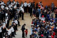 Hondurans take part in a new caravan of migrants, set to head to the United States, in Vado Hondo