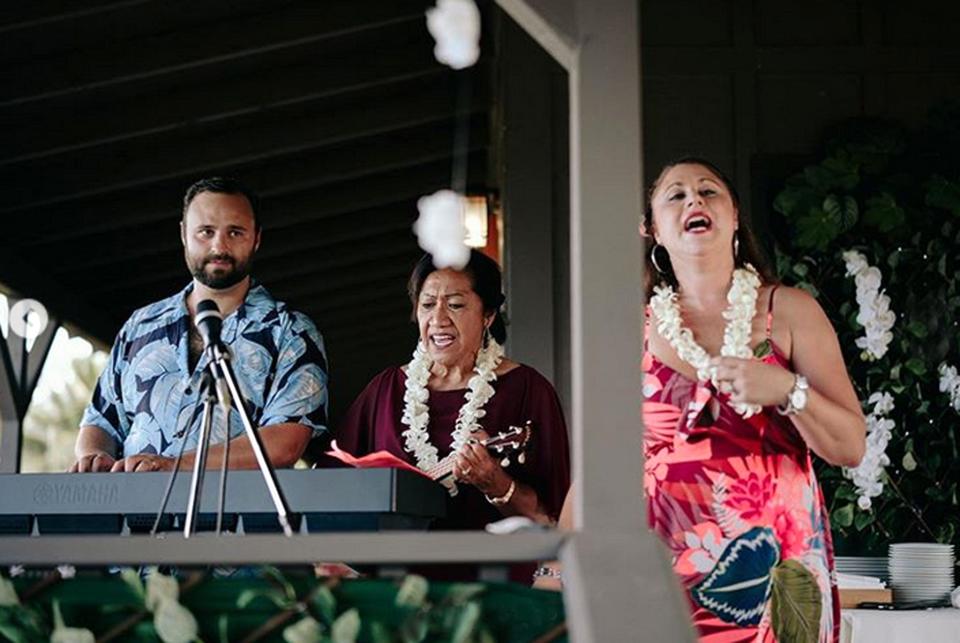 Family sang for the newlyweds during the morning event.