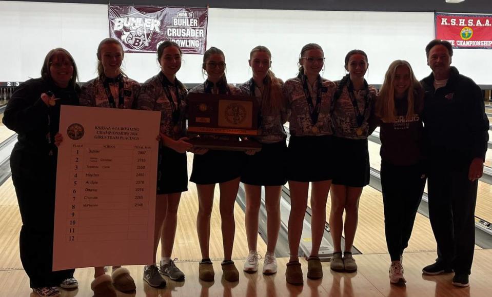 The Buhler girls bowling team won the Class 4-1A team state championship on Wednesday. Buhler/Courtesy