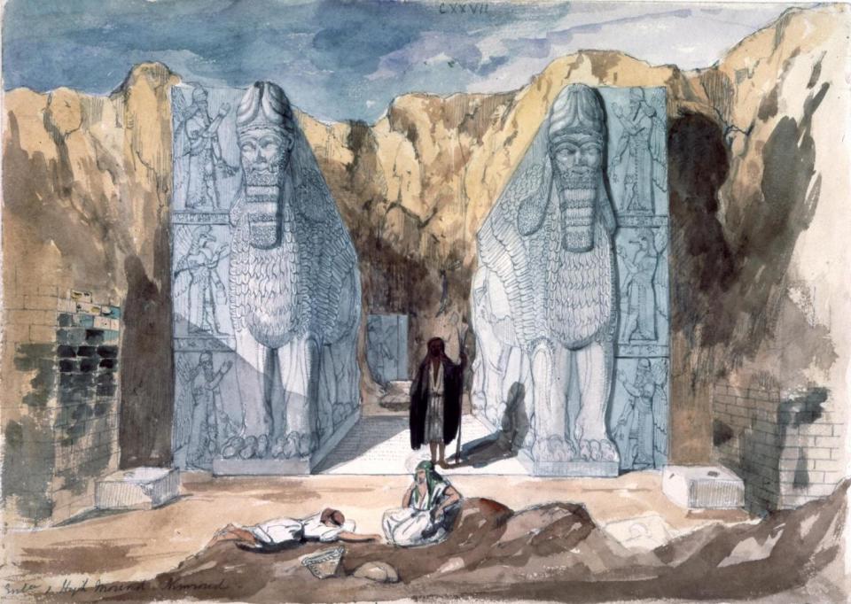 Lost treasrures: An artistic impression of the discovery of Nimrud