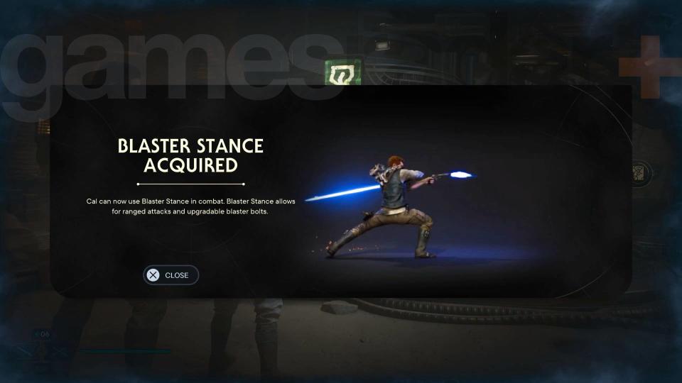 Star Wars Jedi Survivor lightsaber blaster stance