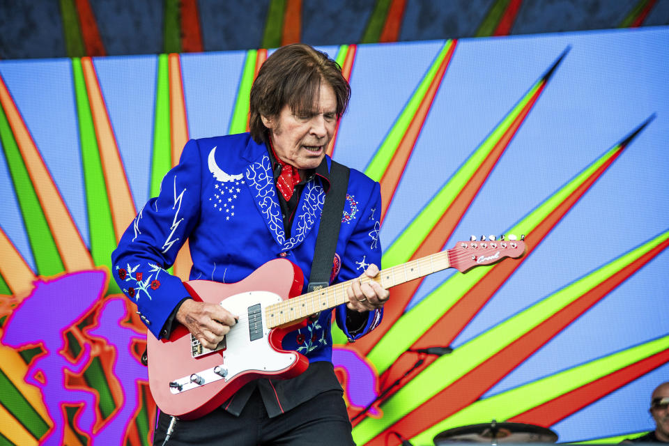 FILE - John Fogerty performs at the New Orleans Jazz and Heritage Festival in New Orleans on May 5, 2019. Fogerty is among several musicians who are objecting to their songs being used at President Donald Trump's campaign rallies. (Photo by Amy Harris/Invision/AP, File)