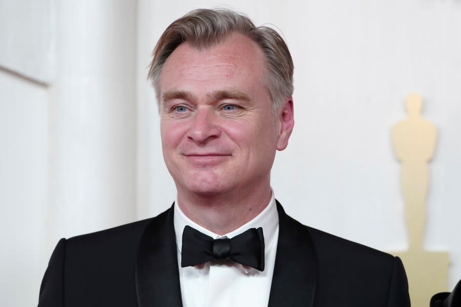 Christopher Nolan arrives at the Oscars on Sunday, March 10, 2024, at the Dolby Theatre in Los Angeles. (Photo by Jordan Strauss/Invision/AP)