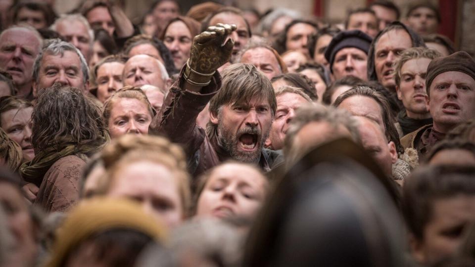 Jamie's golden hand is so integral to his character he was waving it around hoping someone would identify him by it. Photo: HBO 