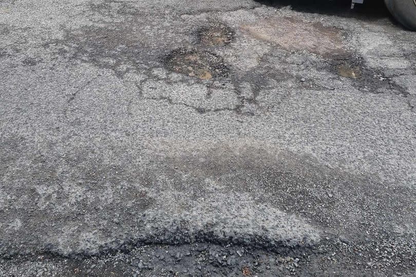 The pothole which Caithness resident damaged her car on.