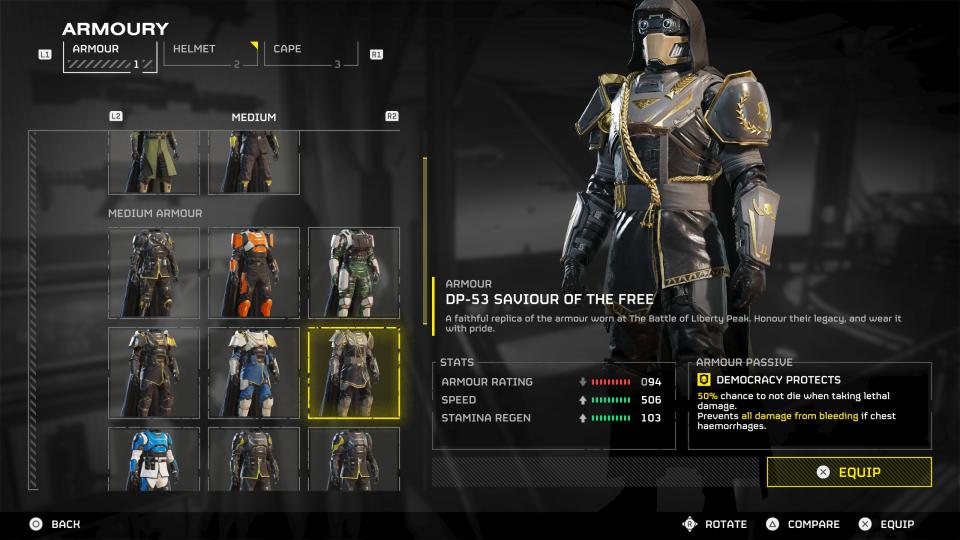 Helldivers 2 best armour - DP-53 Saviour of the Free