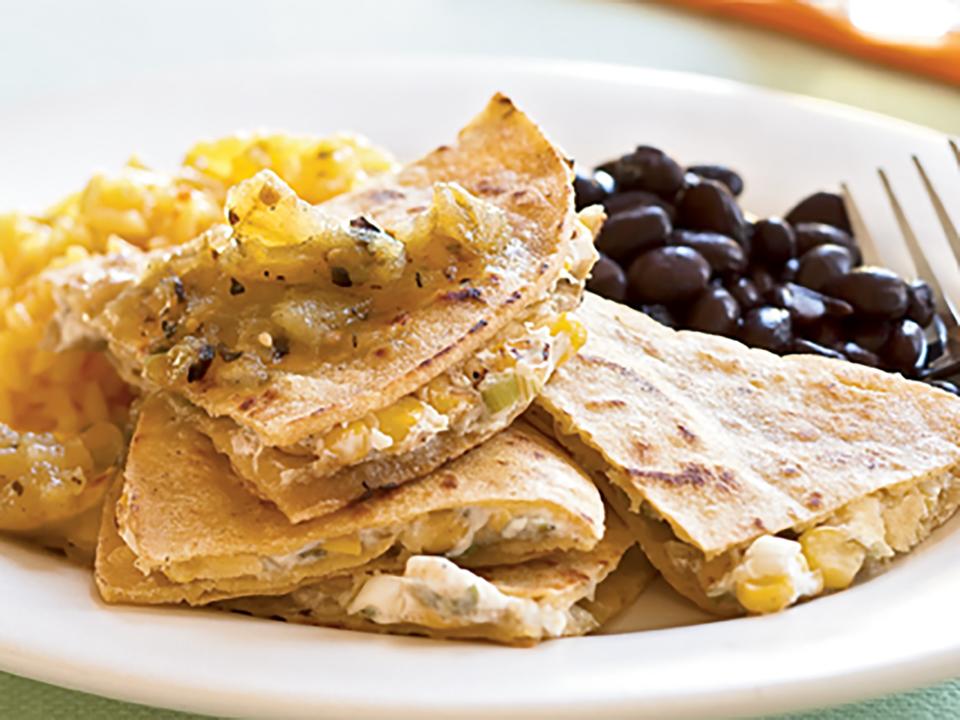 Goat Cheese and Roasted Corn Quesadillas