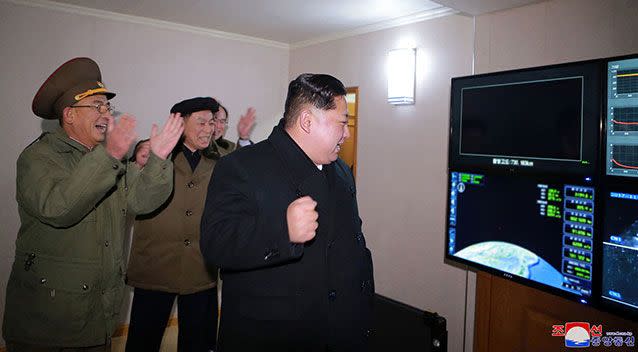 The North Korean leader during another missile testing in 2017. Source: AAP