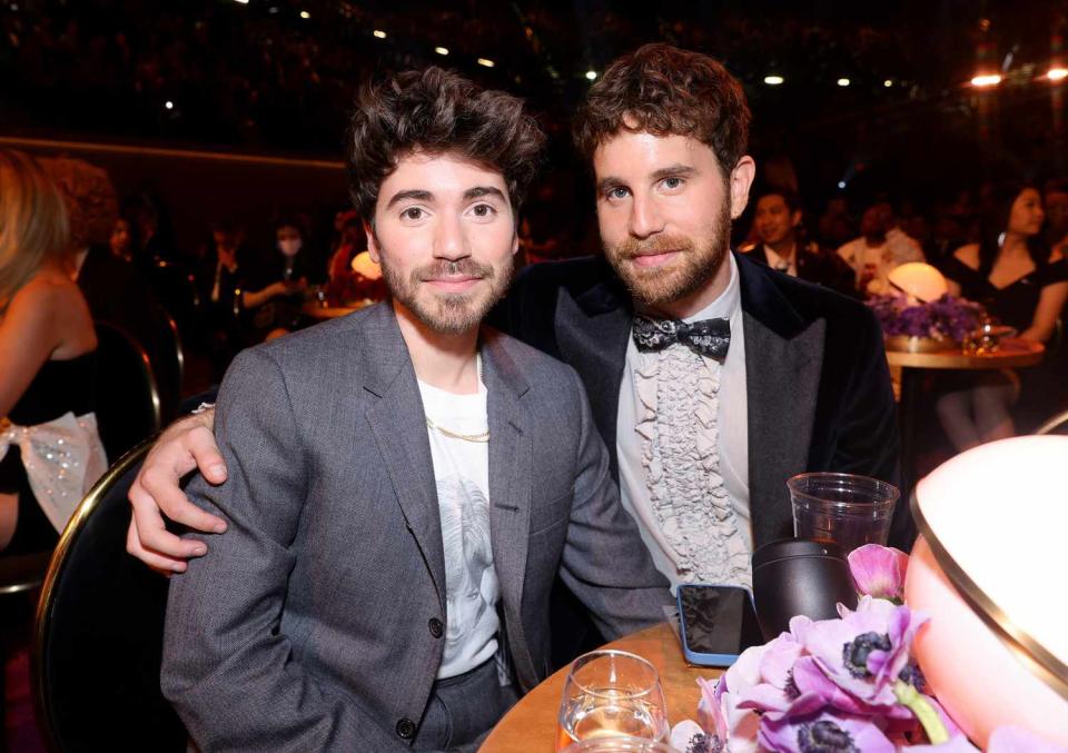 Noah Galvin and Ben Platt attend the 64th Annual GRAMMY Awards at MGM Grand Garden Arena on April 03, 2022 in Las Vegas, Nevada.
