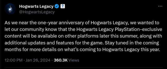 Hogwarts Legacy's PlayStation-exclusive content is coming to other  platforms this summer along with 'additional updates and features