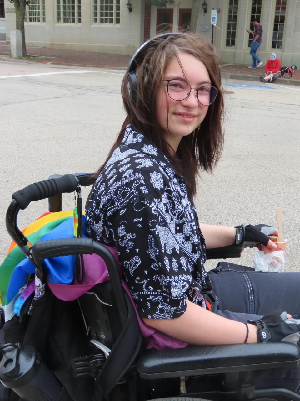 Oel Leo attends the Portsmouth Pride Parade Saturday, June 22, 2024.