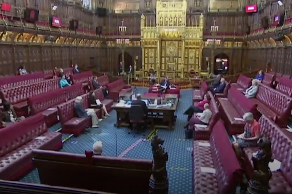 Peers speaking in the House of Lords (HOL)