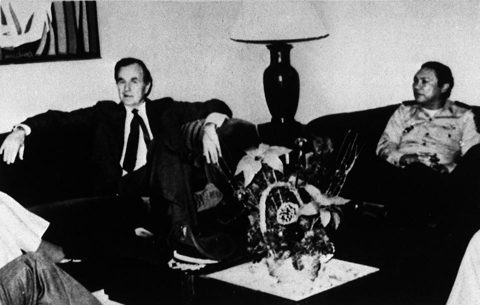 Vice President Bush with Panamanian leader Manuel Noriega, 1983