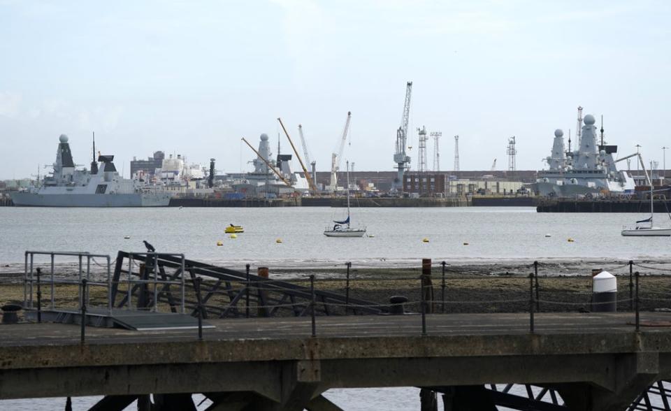 All six of the Royal Navy’s Type 45 destroyers are currently alongside in either Portsmouth (pictured), and Birkenhead (Andrew Matthews/PA) (PA Wire)