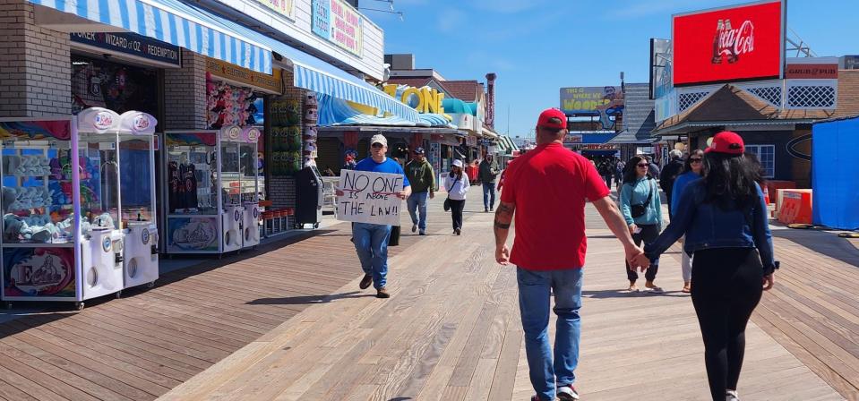 The scene on the Wildwood boardwalk in the morning on Saturday, May 11, hours before Donald Trump is scheduled to speak.