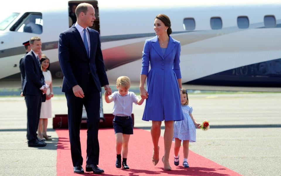 The Cambridges arrive at Tegel airport in Berlin - Credit: Steffi Loos/REUTERS