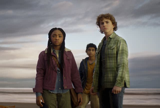 <p>Disney</p> Leah Sava Jeffries, Aryan Simhadri, and Walker Scobell on 'Percy Jackson and the Olympians'