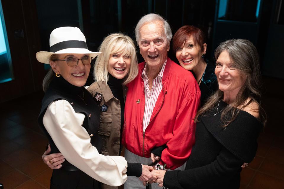 Pat Boone with his daughters while they were recording