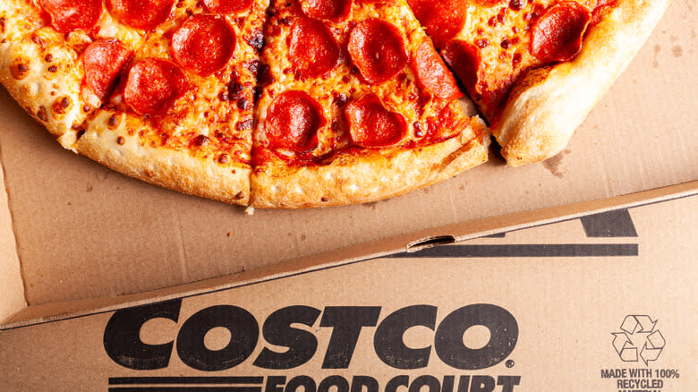 Costco pizza in box