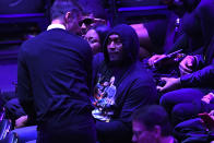 Former Los Angeles Laker Metta World Peace attends The Celebration of Life for Kobe & Gianna Bryant at Staples Center on February 24, 2020 in Los Angeles, California. (Photo by Kevork Djansezian/Getty Images)