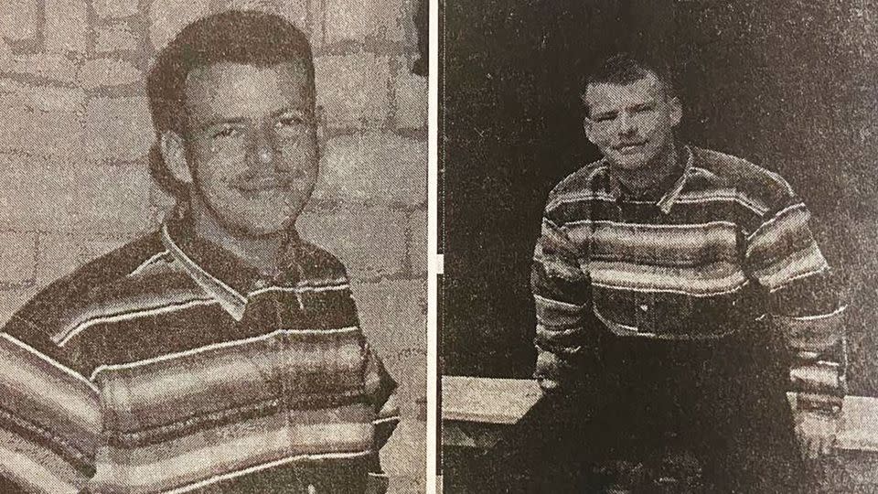 A missing person notice shows images of Randy Oliphant from an issue of the Current News. - From Current News