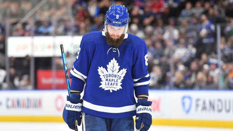 Jake Muzzin's 2022-23 season is over, the Maple Leafs announced on Wednesday. (Photo by Gavin Napier/Icon Sportswire via Getty Images)