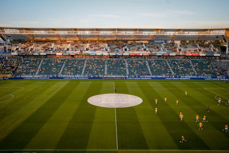 The StubHub Center in Carson, where the Chargers will reportedly play for two seasons. (AP)