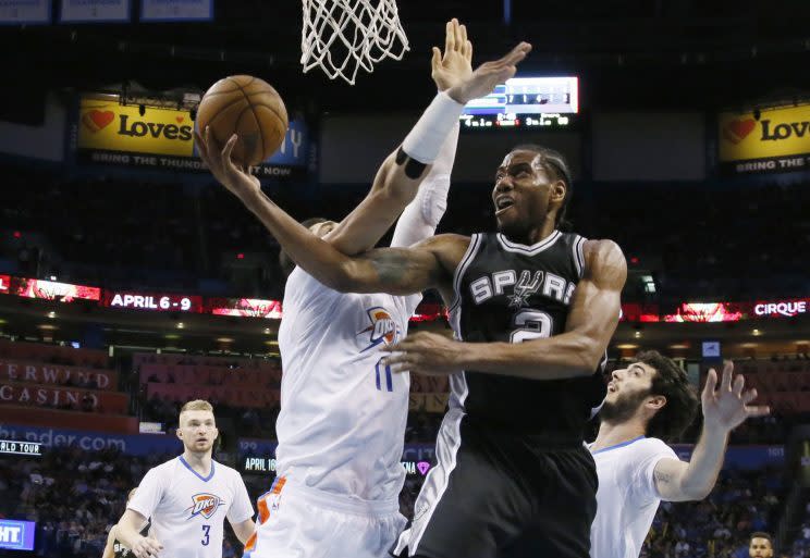 The Spurs will be without their MVP candidate in one of the biggest games of the season. (AP)