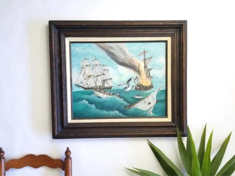 Shipwreck painting on wall