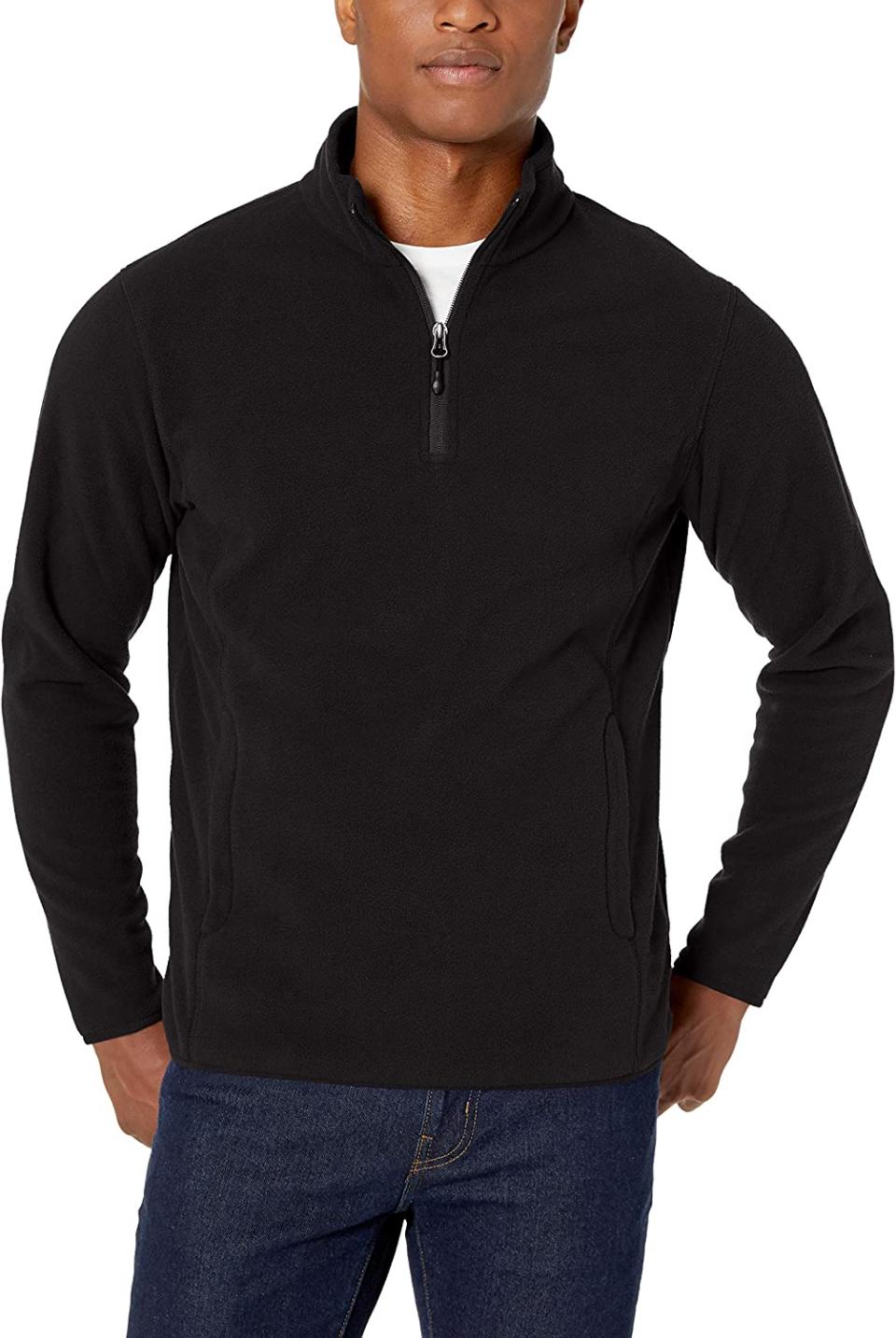 Amazon Essentials Mens Quarter-Zip Polar Fleece Jacket. Image via Amazon.