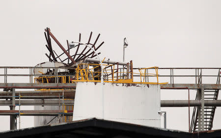 A view of the scene of an explosion at a plant of Czech refinery and chemicals group Unipetrol in Kralupy nad Vltavou, Czech Republic March 22, 2018. REUTERS/Milan Kammermayer