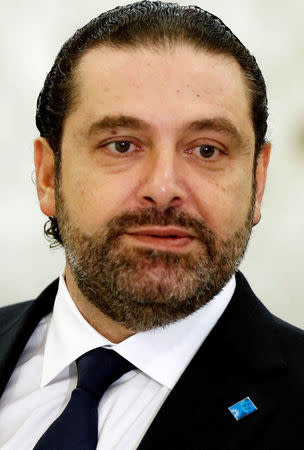 FILE PHOTO - Lebanese Prime Minister-designate Saad al-Hariri reacts at the presidential palace in Baabda, near Beirut, Lebanon November 3, 2016. REUTERS/Mohamed Azakir/File Photo