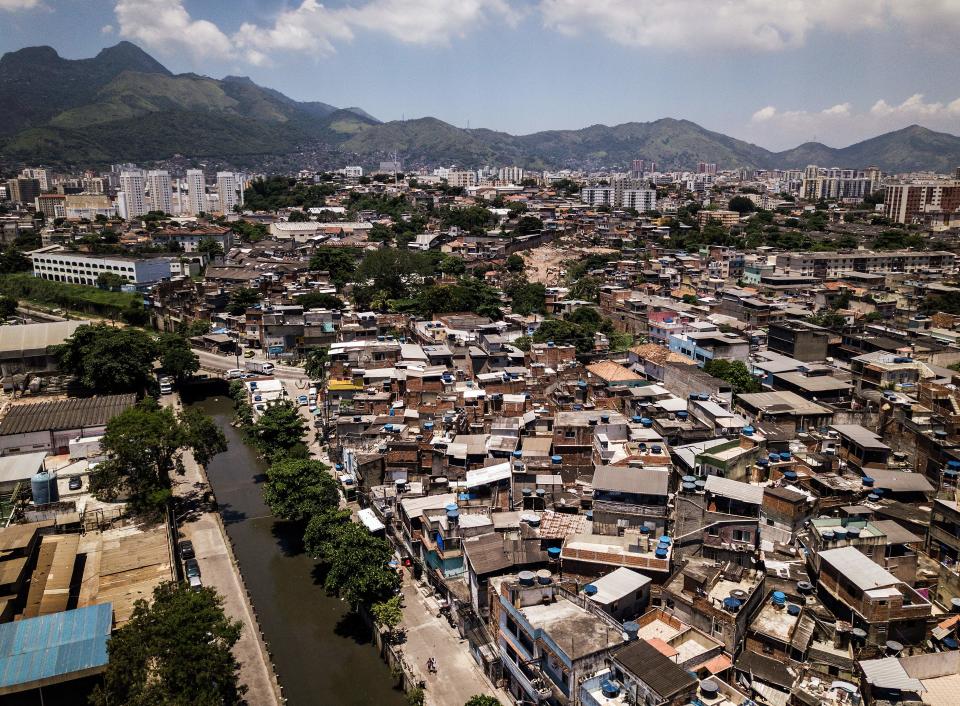 Aerial view of Jacarezinho favela in Rio de Janeiro