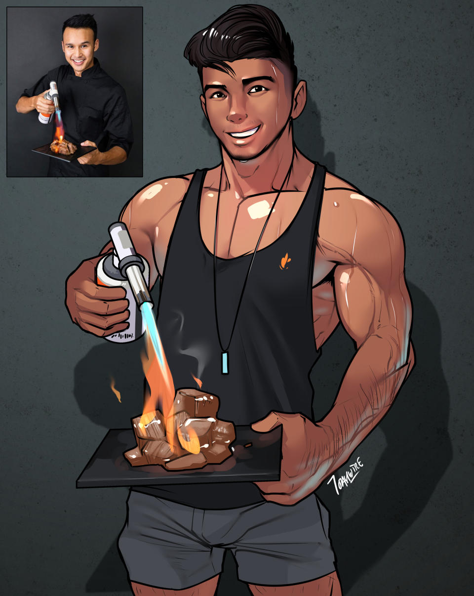 Artist Toastwire's rendition of a Beef Bro cook. (Artwork: Toastwire)