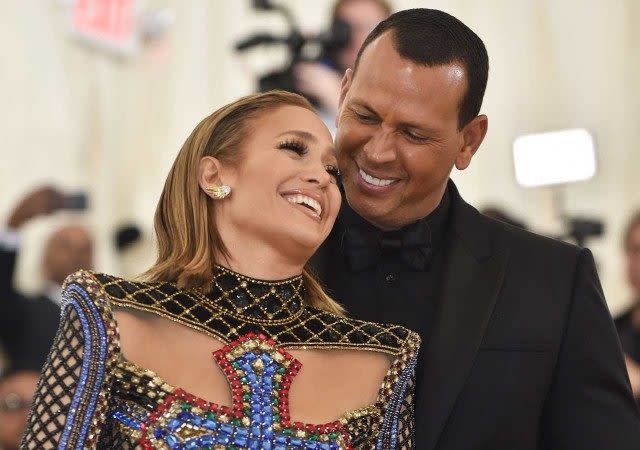 Jennifer Lopez and Alex Rodriguez at the 2018 Met Gala