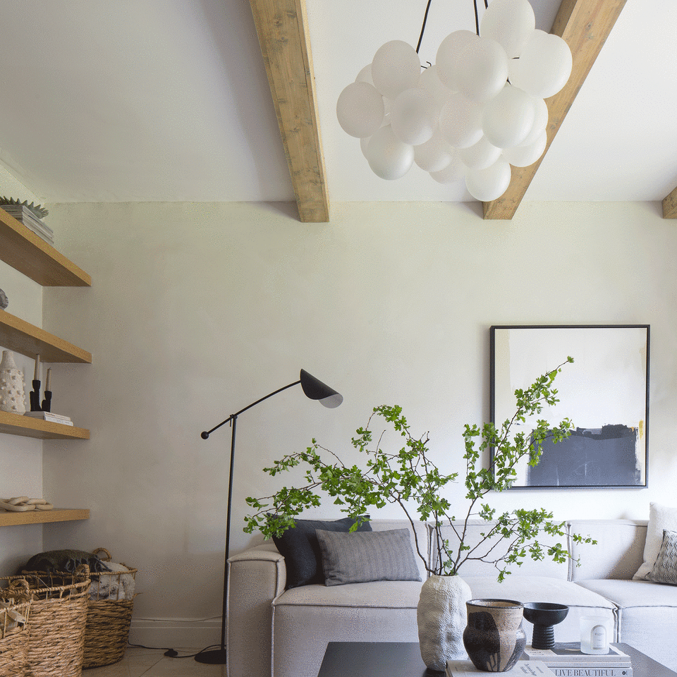 Living room with bubble lighting