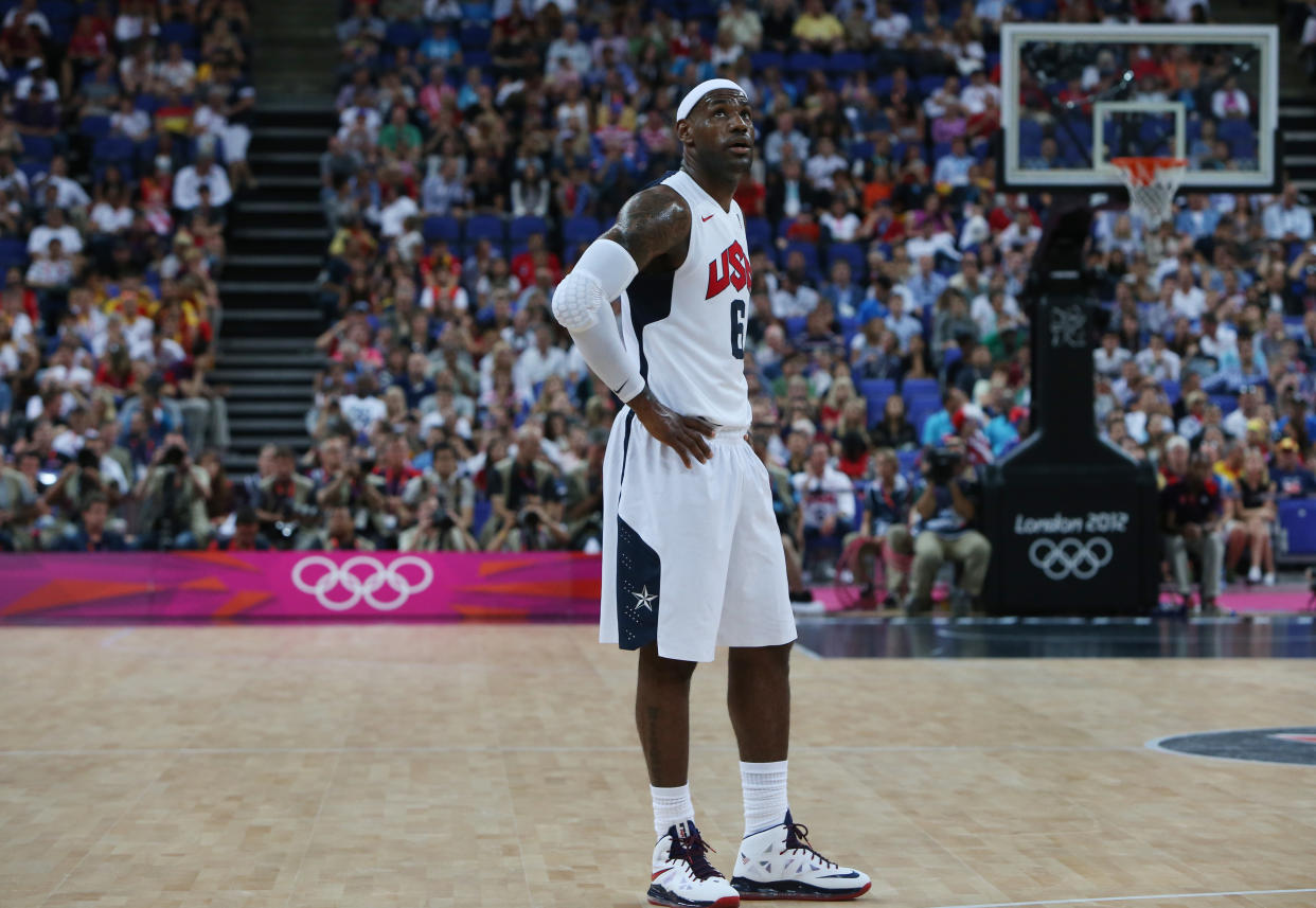 The USA's LeBron James at the 2012 Olympics in London