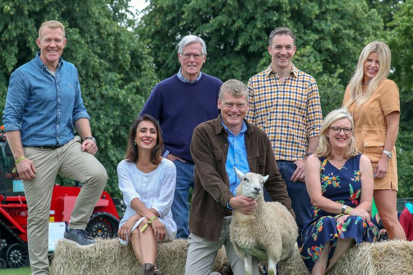 BBC Countryfile presenters (left to right)  Adam Henson, Anita Rani,  John Craven,  Tom Heap, Joe Crowley, Charlotte Smith and Ellie Harrison ahead of the BBC Countryfile Live at Blenheim Palace, Oxfordshire. PRESS ASSOCIATION Photo. Picture date: Thursday August 1, 2019. See PA story ENVIRONMENT Nature . Photo credit should read: Steve Parsons/PA Wire