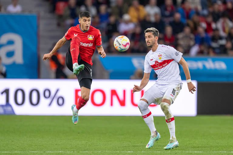 Palacios, en su último partido en Bayer Leverkusen, ante Stuttgart